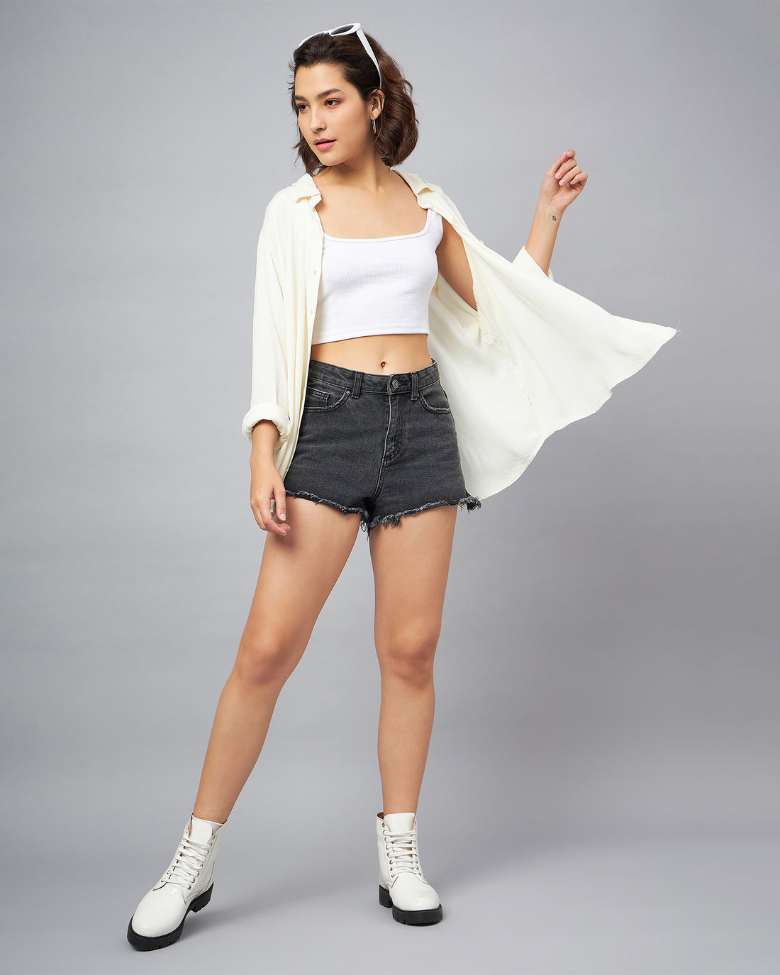 Chimpaaanzee Women White Oversized Shirt