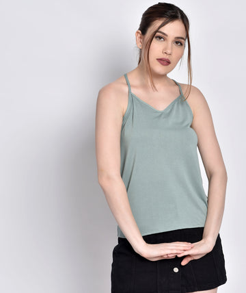 Chimpaaanzee Women Sea Green Tank Top